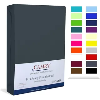Camry Spannbettlaken für Babybett - Kinderbett, 60x120-70x140 cm, Jersey Spannbetttuch Baumwolle, Anthrazit