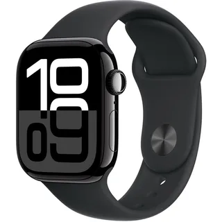 GPS 42 mm Aluminiumgehäuse diamantschwarz Sportarmband schwarz M/L