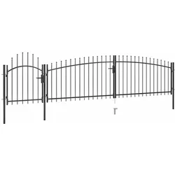 vidaXL Gartentor mit Speerspitzen 5x1,5 m Schwarz