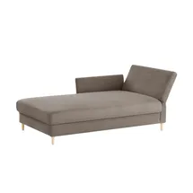 Nehl Liege Easy Mikrofaser 220 x 80 x 116 cm Grau mit Kopfteil