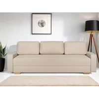 3-Sitzer INOSIGN "SHERIDIAN Schlafsofa mit Bettkasten, in Feincord & Velvet", beige (hellbeige), B:225cm H:80cm T:94cm, 100% Polyester, Sofas, mit Wellenunterfederung, moderne Bezüge, B/H/T 225/94/80