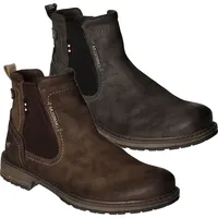 Mustang Shoes Chelseaboots, Schlupfboots, Stiefelette, Blockabsatz, seitlicher Stretcheinsatz, braun 42