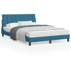 Bett mit Matratze Blau 120x200 cm – Eleganz und Komfort in Samt