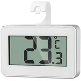 AiQInu Mini Thermometer Kühlschrank Digital, Magnetische Kühlschrankthermometer Mit Haken, Gefrierschrank Thermometer LCD-Anzeige Lesen, Thermometer mit Frost Alarm für Zuhause, Restaurants, Bars