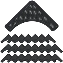 Relaxdays Teppich Antirutsch Pads, 24er Set, rutschfeste Teppicheckenhalter, für Fliesen, Laminat, Holzboden, schwarz