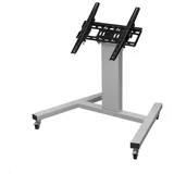 MonLines MBS009S Monitor Bodenständer niedrige Höhe bis 75"), Zoll, mit Kabel-/ Steckdose Fach in Säule, silber