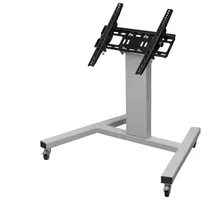MonLines MBS009S Monitor Bodenständer niedrige Höhe bis 75"), Zoll, mit Kabel-/ Steckdose Fach in Säule, silber