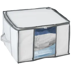 Unterbettkommode WENKO "Vakuum Soft Box S", weiß (transparent, weiß), B:40cm H:25cm T:42cm, Aufbewahrungsboxen, integrierte Vakuum-Tasche & Blitzventil, bis zu 75 % Platzersparnis