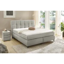 Jockenhöfer Boxspringbett JOCKENHÖFER GRUPPE "Beatrice erhältlich in 140 & 180cm Breite", grau (mittelgrau 427, 19), B:193cm L:222cm, Bezug Bett: Feincord (100% Polyester);Topper und Matratzenspiegel: 100% Polyester, Komplettbetten, Boxspringbett,