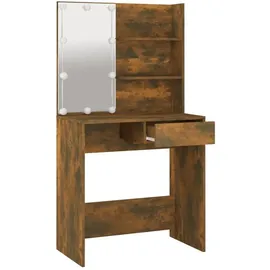 vidaXL Schminktisch mit LED Räuchereiche 74,5x40x141 cm