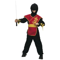 Boland 86894 - Kinderkostüm Ninja Meister mit Hose, Shirt, Gürtel und Maske, 4-6 Jahre