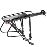 Universeller Gepäckträger – Einstellbarer Fahrradträger, schnelle Installation für MTB, max. Zuladung 110 kg, geeignet für 24 bis 29 Zoll Fahrräder, aus Aluminiumlegierung mit Reflektor SEVICO
