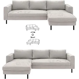TRENDMANUFAKTUR Ecksofa Cord 2-Sitzer Grau
