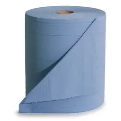 Robuste Reinigungstücher, aus Recyclingpapier, mit EU-Ecolabel, 3-lagig, 1 Rolle, 376 m, blau