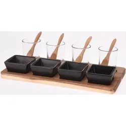 Dipschalenset Blacky in Schwarz/Natur, 13-teilig