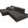 Designwerk Ecksofa "Temple, Designsofa trifft hohen Sitzkomfort, L-Form", schwarz (charcoal), B:286cm T:169cm, 100% Polyester, Sofas, Ecksofa, mit Sitztiefenverstellung