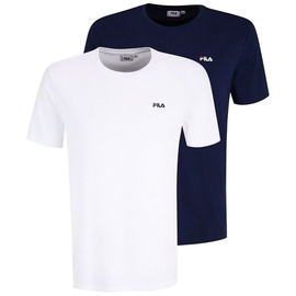 Fila Herren Brod Thee/Dubbel Pack T Shirt, Bright White-medieval Blue, L EU
