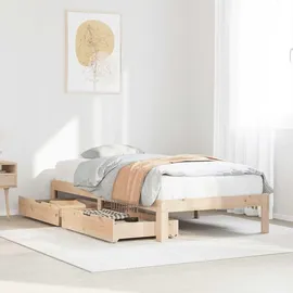 vidaXL Massivholzbett 100 x 200 cm Beige