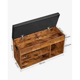 VASAGLE Schuhbank LHS30BX braun, schwarz Holz 80,0 cm