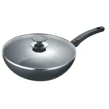 Berndes Wokpfanne mit Glasdeckel 30 cm, Aluminium, schwarz - Special+