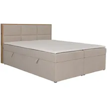 ks home concept KSHOMECONCEPT Boxspringbetten mit Bettkasten ELMA 140x200, Bonellfederkern Matratze, Beige, - Beige