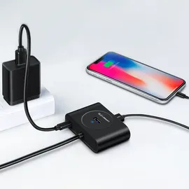 UGREEN USB A/USB C to 4 Port USB 3.0 Hub Schwarz