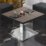 GGM Möbel Bistro Loungetisch 60 x 60 x 41 cm Light Wenge/Edelstahl