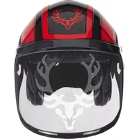 protos® Forsthelm / Schutzhelm KOX Edition mit Gehörschutz und Visier Integral Forest Schwarz/Rot OneSize