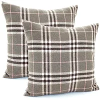 Heimtexland ® 2er Set Dekokissen mit Woll-Charakter Tartan kariert