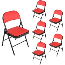 Hti-Living Klappstuhl Kunstleder rot 6er Set