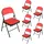 Hti-Living Klappstuhl Kunstleder rot 6er Set