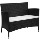 vidaXL Gartenbank Terassenbank Außenbank Sitzbank Parkbank Rattanbank Bank Gartenmöbel Balkonbank Sofa Garten Poly Rattan 90cm Schwarz