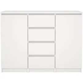 Home Affaire Kommode HOME AFFAIRE "Naia, Sideboard, 4 Schubladen, 2 Türen, Aufbewahrung, grifflose Front", weiß (matt weiß), B:120,8cm H:90,7cm T:50cm, Holzwerkstoff, Sideboards, Kommode, Mit Einlegeböden, modern, skandinavisches Design, in mehrere Farben
