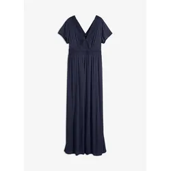 bonprix Sommer-Maxikleid mit Spitze, blau, 42, Viskose
