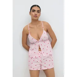 Gina Tricot - Poplin pyjamas shorts - pyjamas - Pink - S - Dame - Pink - S