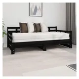 vidaXL Tagesbett Ausziehbar Schwarz Massivholz Kiefer 2x(90x190) cm
