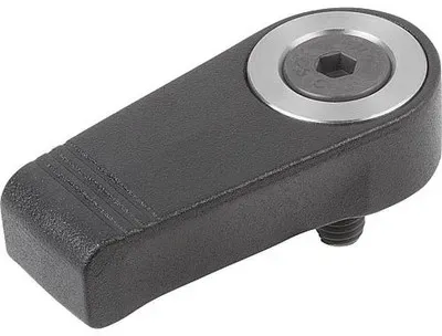 ANSCHLAGRIEGEL AUßENGEWINDE D1=M06X10,7, L=40, ZINK SCHWARZ KUNSTSTOFFBESCHICHTET, KOMP:STAHL - schwarz
