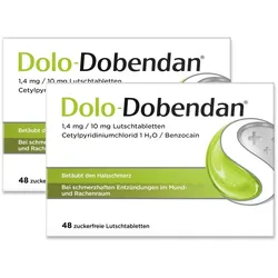 Dolo-Dobendan® Halstabletten zuckerfrei mit betäubender Wirkung - bei Halsschmerzen - 2x48St. 2X48 St