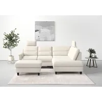 sit&more Ecksofa SIT & MORE "Farö L-Form", beige (creme), B:251cm H:90cm T:187cm, Sofas, Ecksofa, inklusive Federkern, wahlweise mit Bettfunktion und Bettkasten