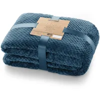 DecoKing Kuscheldecke 170x210 cm Indigoblau Decke Microfaser Wohndecke Tagesdecke