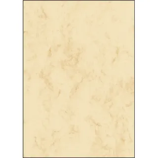 SIGEL DP397 Hochwertiger marmorierter Karton / Marmor-Papier / Urkundenpapier beige, A4, 50 Blatt, Motiv beidseitig, 200 g, aus nachhaltigem Papier