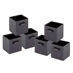 Amagohome Aufbewahrungsboxen 26x26x26 cm faltbar Faltbox 6er Pack Aufbewahrungskiste quadratisch : schwarz