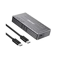 OSCOO 40Gbps USB4.0 M.2 NVMe Enclosure, Active Cooling Design with Built-in Fan, Aluminum Alloy Heat Dissipation, Portable External SSD Case - SSD Not Included