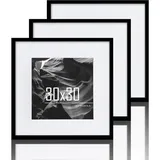 Bilderrahmen Set schwarz 30x30 cm 3er Set