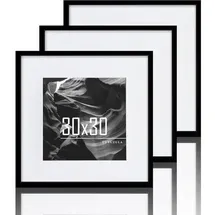 Bilderrahmen Set schwarz 30x30 cm 3er Set