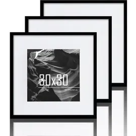Bilderrahmen Set schwarz 30x30 cm 3er Set