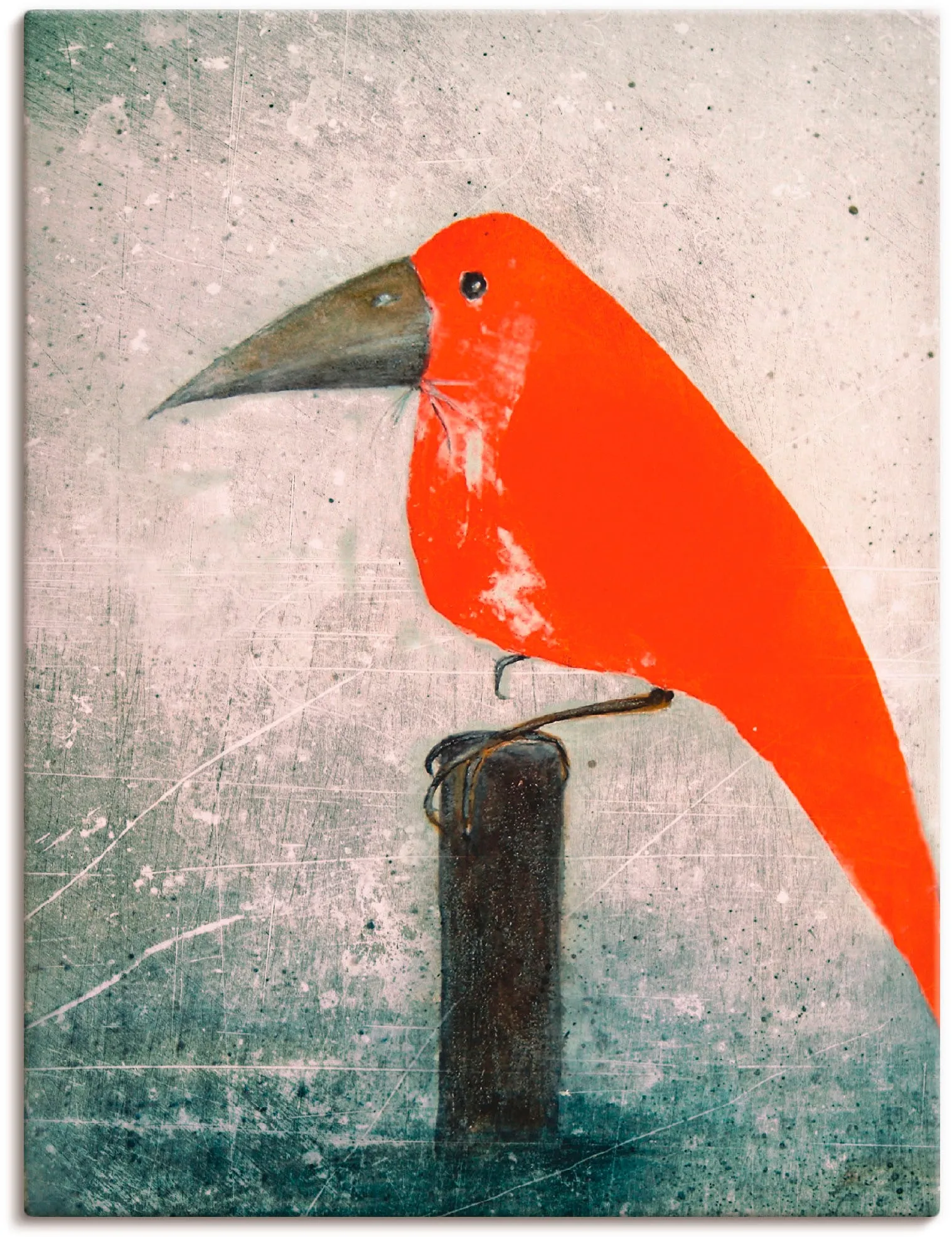 Artland Wandbild »Der Rote Vogel«, Vögel, (1 St.), als Leinwandbild, Poster in verschied. Größen Artland rot