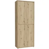 Forte Xora Schuhschrank Eiche Artisan Holzwerkstoff, 8 Böden