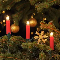 CLGarden Kerzenlichterkette LED 17 m Rot Warmweiß