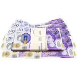 Prop Money Cash – 20 £ scheine für Streiche und Filme – Fake 20 Notizen für Casino, Photo Booth Play